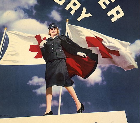 American Red Cross nurses outside a headquarters station hospital