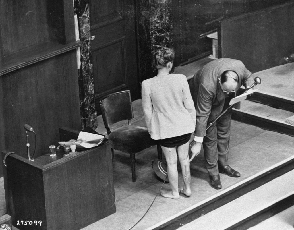 Defendants in the dock at the International Military Tribunal at Nuremberg