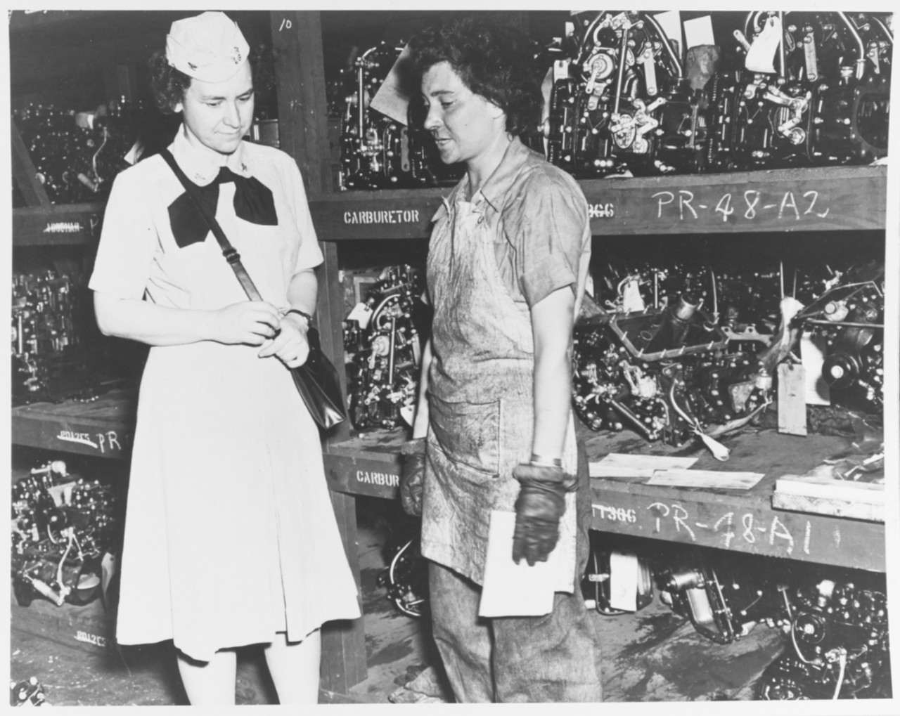 Captain Mildred McAfee, Director of the WAVES, at Pearl Harbor, 1945